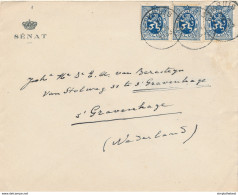 654/28 - Enveloppe 3 X TP Lion Héraldique ST KRUIS 1933 Vers S' GRAVENHAGE NL - Entete SENAT - Tarif Préférentiel NL - 1929-1937 Lion Héraldique