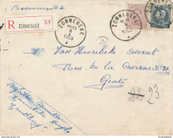 649/28 - Enveloppe Recommandée TP Petit Albert Et Montenez ZONNEBEKE 1923 Vers GENT - 1921-1925 Petit Montenez