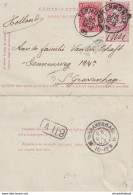DDX 661 --  Carte-Lettre Fine Barbe + TP Dito TERMONDE 1903 Vers Den Haag - TARIF PREFENTIEL NL à 20 C. - Postbladen
