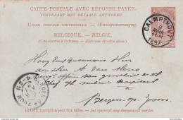 DDX 658 --  Entier Postal Fine Barbe CALMPTHOUT 1897 Vers BERGEN OP ZOOM - COBA 8 S/TP Détaché - Briefkaarten 1871-1909