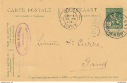 753/26 -- Entier Postal Pellens T4R ROESELARE 1912 - Cachet Privé Facon-Vanderhaeghe , Industriel à Roulers - Postkarten 1909-1934