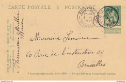 739/26 -- Entier Postal Pellens T2R STADEN 1914 Vers BXL - Signé Mullie - Cartes Postales 1909-1934