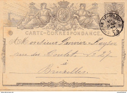 DDX 354 -- 2 X Entier Postal ST JOSSE TEN NOODE - Double Cercle 1872 - 1 X Cachet En Relief Architecte De Man - Cartes Postales 1871-1909