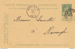 732/26 -- Entier Postal Pellens T2R FORRIERE 1913 Vers NAVAUGLE Via HAVERSIN - Signé Jean Péché à LISTERNY - Cartes Postales 1909-1934
