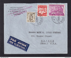 DDZ 446 --  Enveloppe PAR AVION TP Petit Sceau + Export , Dont TP 766 (COB 80 EUR S/lettre) - VERVIERS 1948 Vers USA - Briefe U. Dokumente