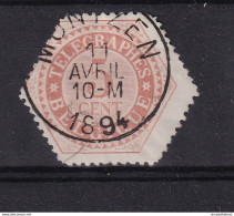 DDY 923 --  CANTONS DE L'EST - Cachet Postal MONTZEN 1894 Sur Timbre Télégraphe 5 C ( En Provenance D'un Expres) - Telegraafzegels [TG]