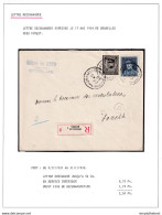 DDY 857 -- Courrier RECOMMANDE - Enveloppe TP Képi , Dont Deuil BRUXELLES  Locale 1934 - Cachet Octave De Heyd , Notaire - 1931-1934 Képi