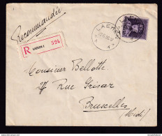 DDY 891 -- Courrier RECOMMANDE - Enveloppe TP Képi LAEKEN 1936 Vers Bruxelles - 1931-1934 Mütze (Képi)