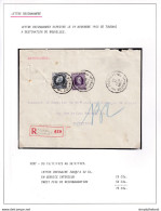 DDY 842 -- Courrier RECOMMANDE - Enveloppe TP Montenez + Houyoux TOURNAI 2 Vers BXL 1923 - Verso Fernand Jacmin , Avocat - 1921-1925 Kleine Montenez