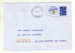Enveloppe FRANCE Prêt à Poster Lettre Prioritaire Oblitération RENNES CTED 08/09/2010 - PAP: Aufdrucke/Blaues Logo