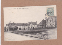 CPA 49  Chateauneuf-sur-Sarthe Place De La Mairie Librairie Rezé-Lemonnier - Chateauneuf Sur Sarthe