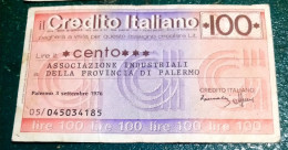 Italy 1976, Local Banknote Of 100 Lire, Industrial Association Of The Province Of Palermo, VF - [ 4] Provisional Issues
