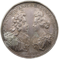 HAUS HABSBURG MEDAILLE 1699 JOSEF I., 1705-1711 AUF DIE VERMÄHLUNG COUSINE WILHELMINE AMALIE #MA 072994 - Oostenrijk