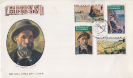 Enveloppe  FDC  1er   Jour   GUERNESEY   Oeuvres  De   RENOIR    1974 - Guernesey