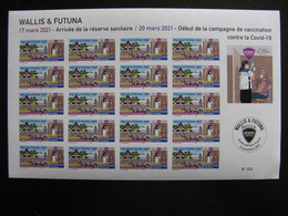 Wallis Et Futuna: TB Feuille " Début De La Campagne De Vaccination - Arrivée De Le Réserve Sanitaire". 2021,  Neuf XX . - Unused Stamps