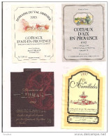Etiquettes  Décollées Côteaux D'Aix En Provence 1992, 1993, 1997, 2004, 2005 - - Roséwijn