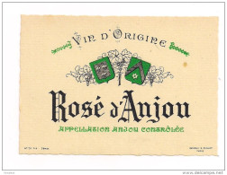 Etiquette   Rosé D'Anjou  - Imprimeur Gensay & Pichot - - Vino Rosato