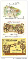 Etiquettes Vin D'ALSACE Pinot Blanc : Zwickert à Dambach, Vignerons Récoltants Et Paul Gsell à St Hippolyte Décollées - - Blancs