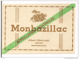 Etiquette MONBAZILLAC Albert Barland à Bergerac - - Monbazillac