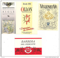 Etiquettes Vin De Suisse, Aigle Hammel, Ollon 1991, Villeneuve 1993 Et Barbera Del Piemonte - - Lots & Sammlungen