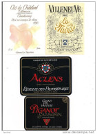 Etiquettes Vin De Suisse, Canton De Vaud : Clos Du Châtelard 1990, Villeneuve 1992, Aclens Gamay Et Piganot Salvagnin - - Lots & Sammlungen