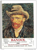 Etiquette BANDOL 1994 - Série  Van Gogh : Autoportait Au Chapeau Gris 1887 -- - Kunst