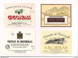 4 étiquettes Décollées  - Gigondas Château De Montmirail - Domaine Du Cayron, De Font-Sane, - Côtes Du Rhône