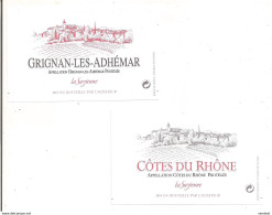 2 étiquettes: Grignan Les Adhémar Et Côtes Du Rhône - La Suzienne - - Côtes Du Rhône