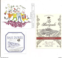 Etiquettes " La Foulée Des Zinzins " - Baie Dorée Vin De Pays De Méditerranée - La Barigoule - Tulette - - Côtes Du Rhône