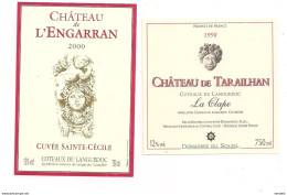 Etiquettes Côteaux Du Languedoc - Château De Tarailhan La Clape 1998 Et L'Engarran 2000 Cuvée Ste Cécile - - Languedoc-Roussillon