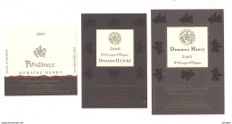 Etiquettes Côteaux Du Languedoc - St Georges D'Orques - Domaine Henry - 2000 - 2001 -2006 - - Languedoc-Roussillon