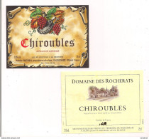 2 étiquettes Décollées  - Chiroubles - Antoine Mathieu à Vauxrenard Et Domaine Des Rocherats - - Beaujolais