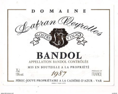 étiquette BANDOL 1987 - Lafran Veyrolles - Férec-Jouve à La Cadière D'Azur - - Pink Wines