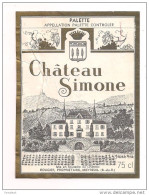Etiquette  Château Simone - Appellation Palette - Rougier à Meyreuil - Décollée - - White Wines
