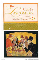 Etiquettes De Vin GAILLAC: Primeur Cuvée Lascombes 2009 Et Olivier De Sérac ( Ill. D'après Toulouse-Lautrec ) - Gaillac