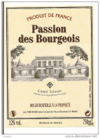 Etiquette Vin Du Comté Tolosan "Passion Des Bourgeois " - - Pink Wines