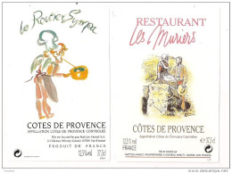 Etiquettes Côtes De Provence Le Routier Sympa Et Les Mûriers - Matton-Farnet Au Château-Minuty à Gassin -- - Vino Rosado