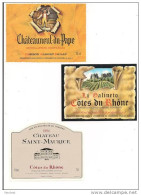 Etiquettes Côtes Du Rhône Li Galineto, Château St Maurice 1994 Et Châteauneuf Du Pape Albert Dailly - - Côtes Du Rhône