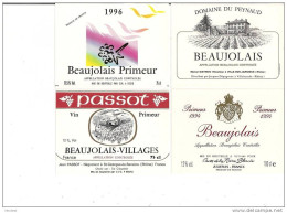 4 Etiquettes  Beaujolais, Primeur 1994 - Primeur 1996 Et Villages - - Beaujolais