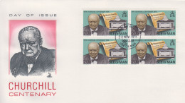 Enveloppe  FDC  1er  Jour   ILE  DE  MAN    Sir   Winston  CHURCHILL    1974 - Sir Winston Churchill