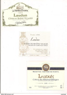 3 Etiquettes Côtes Du Rhône Laudun - Les Vignobles D'exception 1998, Phoebus 1999 - Sanctus Victor De Costa 1999 - - Côtes Du Rhône