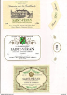 3 étiquettes  Beaujolais Décollées St Véran: 1990 Lucien Thomas, J.curial  La Balmondière Et Domaine De Vignemont - Beaujolais