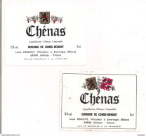 2 étiquettes Décollées  - Chénas - Domaine De Combe - Rémont, Louis Demont à Emeringes - - Beaujolais