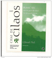 Etiquette Décollée Vin De Pays De CILAOS - Blanc Sec  - 2009 - Ile De La Réunion - Illustration Les 3 Salazes - - Vino Blanco