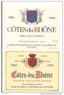 Etiquettes   Côtes Du Rhône  1986 Courthézon Et Laudun - - Côtes Du Rhône
