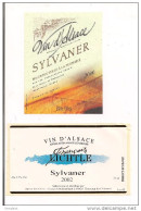 Etiquettes Vin D'Alsace Sylvaner 2000 De Ribeauvillé Et 2002 François Lichtle - - Vino Bianco