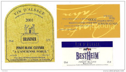 Etiquettes Vin D'Alsace Pinot Blanc 2001 A L'ancienne Forge, Bestheimet Tradition 2000 Ribeauvillé - - Witte Wijn