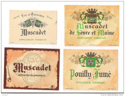 4 étiquettes  Appellation MUSCADET Et POUILLY-FUME - Imp. Gensay Pichot - - Colecciones & Series