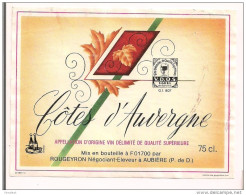 Etiquette  Vin Côtes DAuvergne  - Rougeyron à Aubière - Décollée - - Blancs
