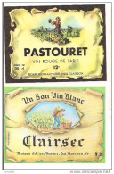 Etiquettes Vin Rouge Et Blanc Pastouret Et Clairsec - Thème Vendanges - - Boissons